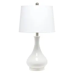 Lalia Home 26" Droplet Table Lamp with Fabric Shade White
