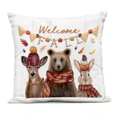 Stupell Industries Welcome Fall Woodland Animals Outdoor Printed Pillow