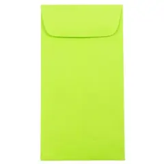 JAM Paper 3.5" x 6.5" Coin Business Envelopes, 50ct. Lime Green