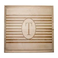 Stripe Monogram Maple Cutting Board T