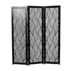 6.6ft. Black Wooden 3 Panel Room Divider Screen