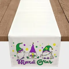 72" Gnome Mardi Gras Table Runner