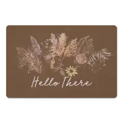 Hello There Floral Floor Mat, 18" x 27"