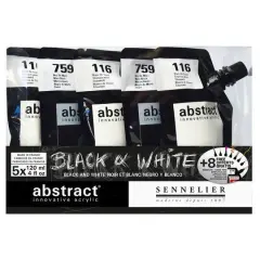 Sennelier Abstract&reg; 5-Piece Black & White Acrylic Set