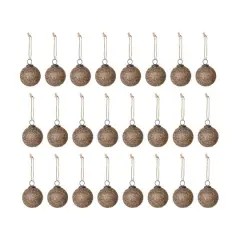 Hello Honey&reg; 24 Pack 2" Gold & Brown Beaded Glass Ball Ornaments