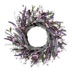24" Artificial Lavender Floral Spring Wreath