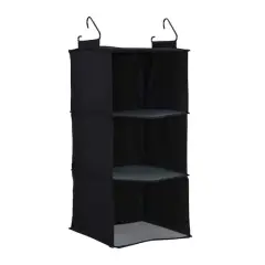 Household Essentials 3 Shelf Hanging Closet Organizer Black