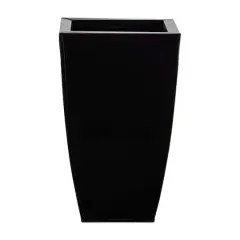 13" Black Tapered Square Metal Planter