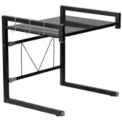 Sorbus 25.5" Expandable Microwave Shelf Rack with Hooks