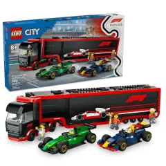 LEGO&reg; City F1&reg; Truck with RB20 & AMR24 F1&reg; Cars Toy Racing Transporter Set