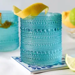 Kate Aspen&reg; 10oz. Textured Beaded Aqua Glasses, 6ct.
