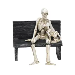 6" Skeleton & Dog on Bench Tabletop D&eacute;cor by Ashland&reg;