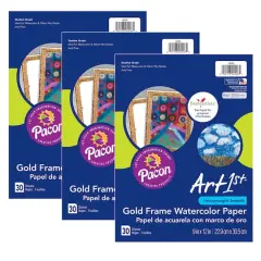 UCreate&reg; 9" x 12" Gold Frame Watercolor Paper, 3ct.