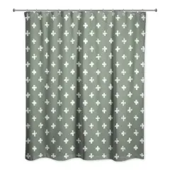 Crosses Shower Curtain Sage