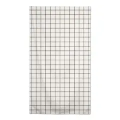 Gray On Cream Grid 58x102 Tablecloth