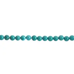John Bead Earth's Jewels Natural Stone Round Beads, 6mm Dyed Turquoise Howlite
