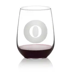 Hortense B. Hewitt Co. Circle Monogram Stemless Wine Glass O
