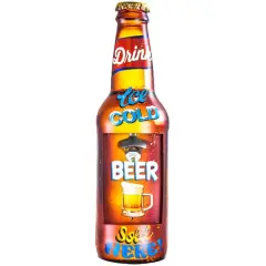 American Art D&eacute;cor&trade; Drink Ice Cold Beer Sold Here Bottle Opener Wall D&eacute;cor
