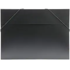 JAM Paper Black 11" x 15" Elastic Closure Plastic Portfolio