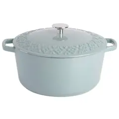 Spice By Tia Mowry Savory Saffron 6qt. Enameled Cast Iron Dutch Oven with Lid Mint