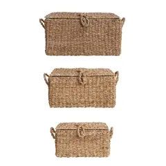 Hello Honey&reg; Natural Woven Seagrass Storage Trunk Set