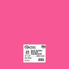 PA Paper&trade; Accents Stash Builder 12" x 12" 65lb. Smooth Cardstock, 25 Sheets Hot Pink