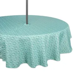 DII&reg; 60" Round Aqua Diamond Outdoor Tablecloth with Zipper