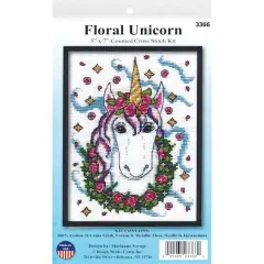 Design Works&trade; Floral Unicorn Cross Stitch Kit