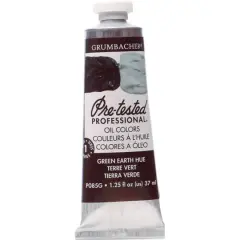 Grumbacher&reg; Pre-Tested Professional&reg; Oil Color Paint, 37mL Green Earth (Terre Verte)