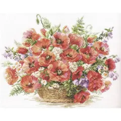 Alisa Basket Of Poppies Cross Stitch Kit