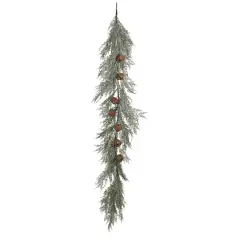 Hello Honey 6ft. Faux Cedar Garland with Rust Finish Metal Bells