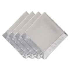 DII&reg; Velvet Trimmed Oversized Napkin, 4ct. Silver