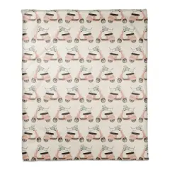 Dog Scooter Pink Mint 50" x 60" Coral Fleece Blanket