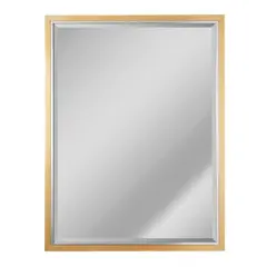 Brushed Brass/Chrome Metal Framed Beveled Edge Wall Mirror - 30" x 40"