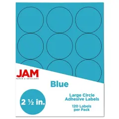 JAM Paper 2.5" Circle Product & Container Labels, 120ct. Blue
