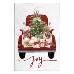 Stupell Industries Joy Holiday Red Gift Truck Wall Plaque Art