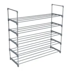 Simplify Gray 5-Tier Stackable Shoe Rack