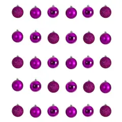 30ct. 2.5" Pink Shatterproof Christmas Ornaments