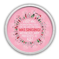 20" The Grinch Who Singing Circle Round Framed Print White