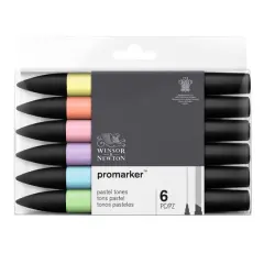 Winsor & Newton&trade; Promarker&trade; Pastel Tone 6 Color Marker Set