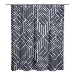 Hatch Chevron Shower Curtain Navy