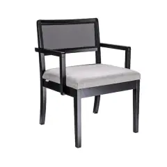 Hello Honey&reg; 2.5ft. Crawford Mid-Century Modern Solid Wood Black Arm Chair