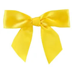 JAM Paper 3.25" Satin Twist Tie Bows, 100ct. Yellow