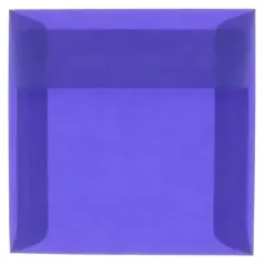 JAM Paper 5.5" x 5.5" Square Translucent Vellum Invitation Envelopes, 25ct. Primary Blue