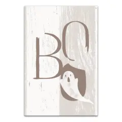 Boo Faux Wood 12" x 18" Canvas Wall Art