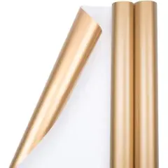 JAM Paper Metallic Gold Gift Wrap, 2ct.