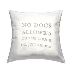 Stupell Industries Dogs Allowed On Couch Funny Pets Minimal Phrase Throw Pillow, 18" x 18"