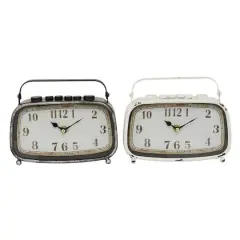 8" Metal Country Cottage Clock, 2ct.