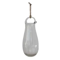 Hello Honey&reg; 10" Clear Hand Blown Glass Hanging Vase