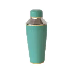 Hello Honey&reg; 21oz. Green & Yellow Round Enameled Stainless Steel Cocktail Shaker with Colored Edge